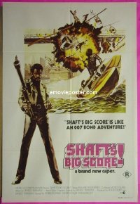 K133 SHAFT'S BIG SCORE Australian one-sheet movie poster '72 Richard Roundtree