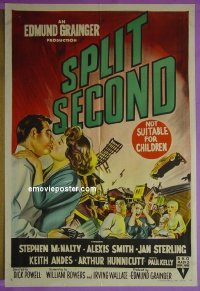 #6484 SPLIT SECOND Aust 1sh '53 film noir! 