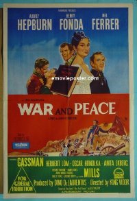#6515 WAR & PEACE Aust 1sh '56 Audrey Hepburn 
