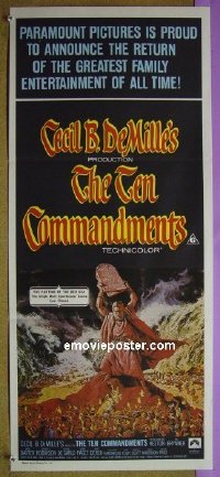 #7071 10 COMMANDMENTS Australian daybill movie poster R72 Heston