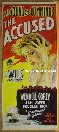 #8473 ACCUSED Aust daybill '49 Loretta Young 