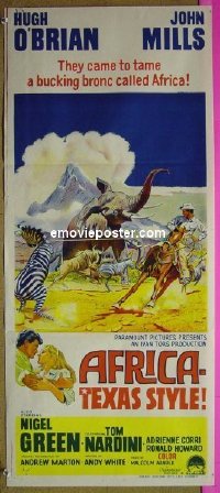 #7106 AFRICA - TEXAS STYLE Australian daybill movie poster '67