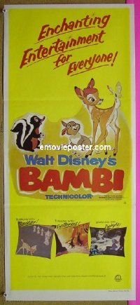 K238 BAMBI Australian daybill movie poster R79 Walt Disney classic