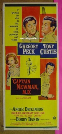 K293 CAPTAIN NEWMAN MD Australian daybill movie poster '64 Peck, Curtis