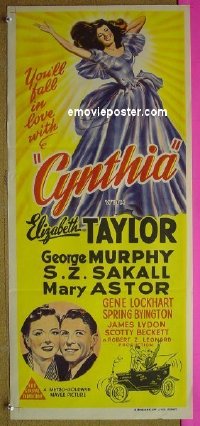 #8650 CYNTHIA Aust daybill '47 Liz Taylor 