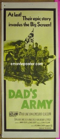 #1286 DAD'S ARMY Aust daybill '71 Arthur Lowe