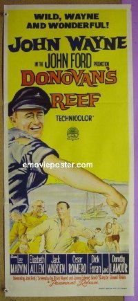 t220 DONOVAN'S REEF Australian daybill movie poster '63 John Wayne