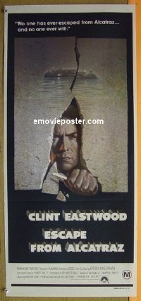 t222 ESCAPE FROM ALCATRAZ Australian daybill movie poster '79 Eastwood