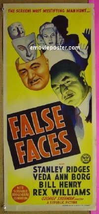#6689 FALSE FACES Aust db '43 Veda Ann Borg 