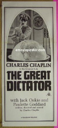 #1486 GREAT DICTATOR Aust daybill R82 Chaplin