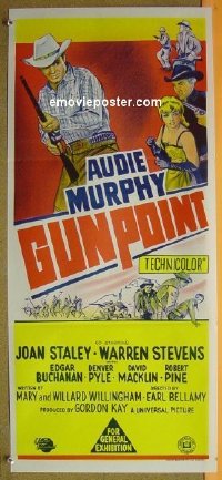 #1502 GUNPOINT Aust daybill '66 Audie Murphy