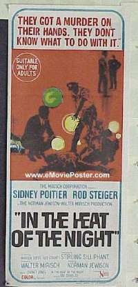 K529 IN THE HEAT OF THE NIGHT Australian daybill movie poster '67 Poitier