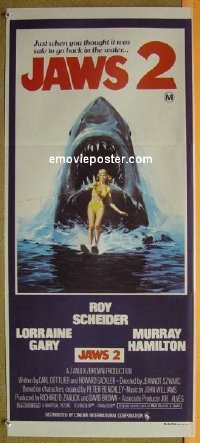 #1601 JAWS 2 Aust daybill '78 red title!