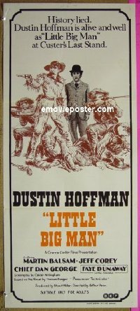 p437 LITTLE BIG MAN Australian daybill movie poster '71 Hoffman, Dunaway