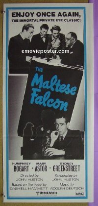 #6851 MALTESE FALCON Aust daybill R80s Humphrey Bogart, Peter Lorre, directed by John Huston!