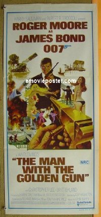 p470 MAN WITH THE GOLDEN GUN Australian daybill movie poster '74 Bond