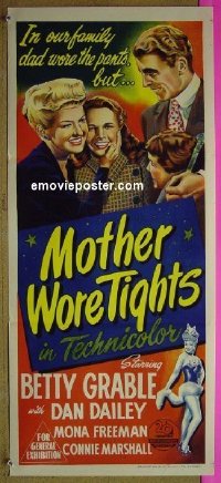 t287 MOTHER WORE TIGHTS Australian daybill movie poster '47 Betty Grable