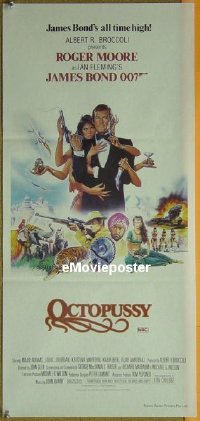 K713 OCTOPUSSY Australian daybill movie poster '83 Moore as James Bond
