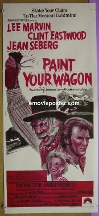 #1792 PAINT YOUR WAGON Aust daybill movie poster R70s Eastwood, Marvin