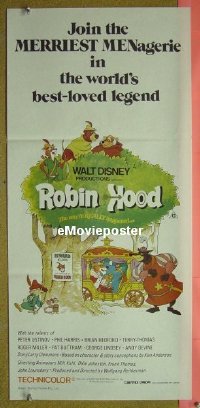#9072 ROBIN HOOD Aust daybill R83 Walt Disney cartoon, the way it REALLY happened!
