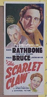 K812 SCARLET CLAW Australian daybill movie poster '44 Sherlock Holmes