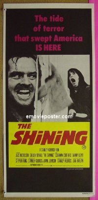 t325 SHINING Australian daybill movie poster '80 Nicholson, Kubrick