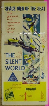 #1951 SILENT WORLD Aust daybill '56 Cousteau