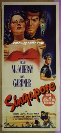 #1954 SINGAPORE Aust daybill '47 Ava Gardner