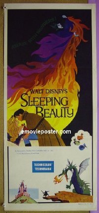 K842 SLEEPING BEAUTY Aust daybill R1970s Walt Disney cartoon fairy tale fantasy classic!