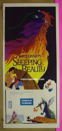 #9109 SLEEPING BEAUTY Aust daybill R1970s Walt Disney cartoon fairy tale fantasy classic!