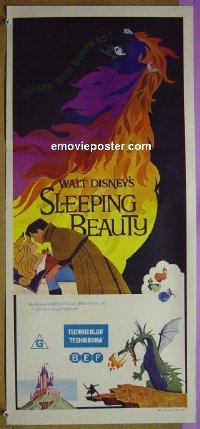 #1959 SLEEPING BEAUTY Aust daybill R1970s Walt Disney cartoon fairy tale fantasy classic!