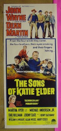 K857 SONS OF KATIE ELDER Australian daybill movie poster '65 John Wayne
