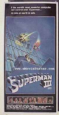 K884 SUPERMAN 3 Australian daybill movie poster '83 Reeve, Pryor, Kidder