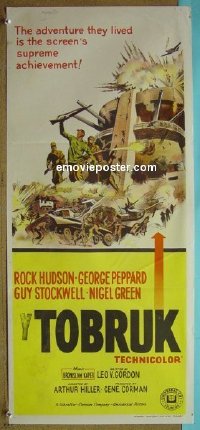 K913 TOBRUK Australian daybill movie poster '67 Rock Hudson, Peppard