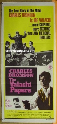 #9213 VALACHI PAPERS Aust daybill '72 Bronson 