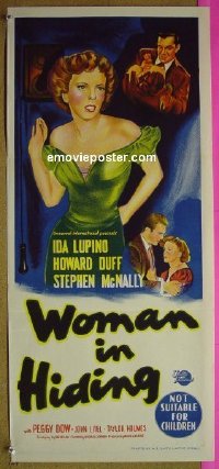 #7084 WOMAN IN HIDING Aust db '50 Ida Lupino 