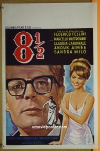#138 8 1/2 Belgian '63 Fellini, Mastroianni 