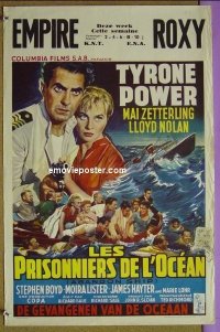 c492 ABANDON SHIP Belgian movie poster '57 Tyrone Power, Zetterling