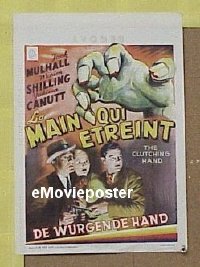 #096 CLUTCHING HAND Belgian '40s serial, cool art of hand reaching for top three stars!
