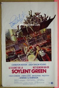 #2642 SOYLENT GREEN Belgian '73 Heston signed 