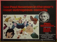 #5080 SLAP SHOT British quad movie poster '77 Paul Newman, hockey