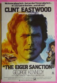 t017 EIGER SANCTION English one-sheet movie poster '75 Clint Eastwood