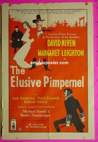 t019 ELUSIVE PIMPERNEL English one-sheet movie poster '50 Michael Powell