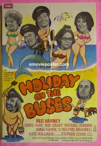 t030 HOLIDAY ON THE BUSES English one-sheet movie poster '73 English Hammer!