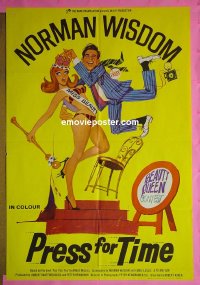 t048 PRESS FOR TIME English one-sheet movie poster '66 Norman Wisdom