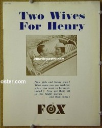 #3260 2 WIVES FOR HENRY English brochure '33 