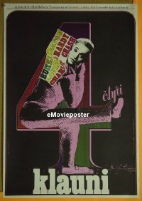 #6670 4 CLOWNS Czech '70 Laurel & Hardy 