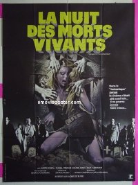 T080 NIGHT OF THE LIVING DEAD  French one-panel movie poster R80s classic