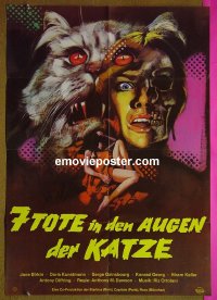 f064 7 DEATHS IN THE CAT'S EYE German movie poster'73 wild image!