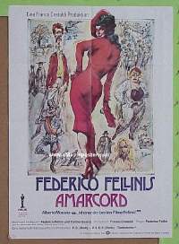 t532 AMARCORD German movie poster '74 Fellini classic comedy!